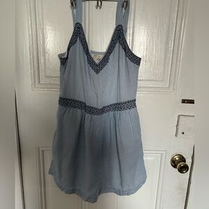 Blue and White Striped Romper